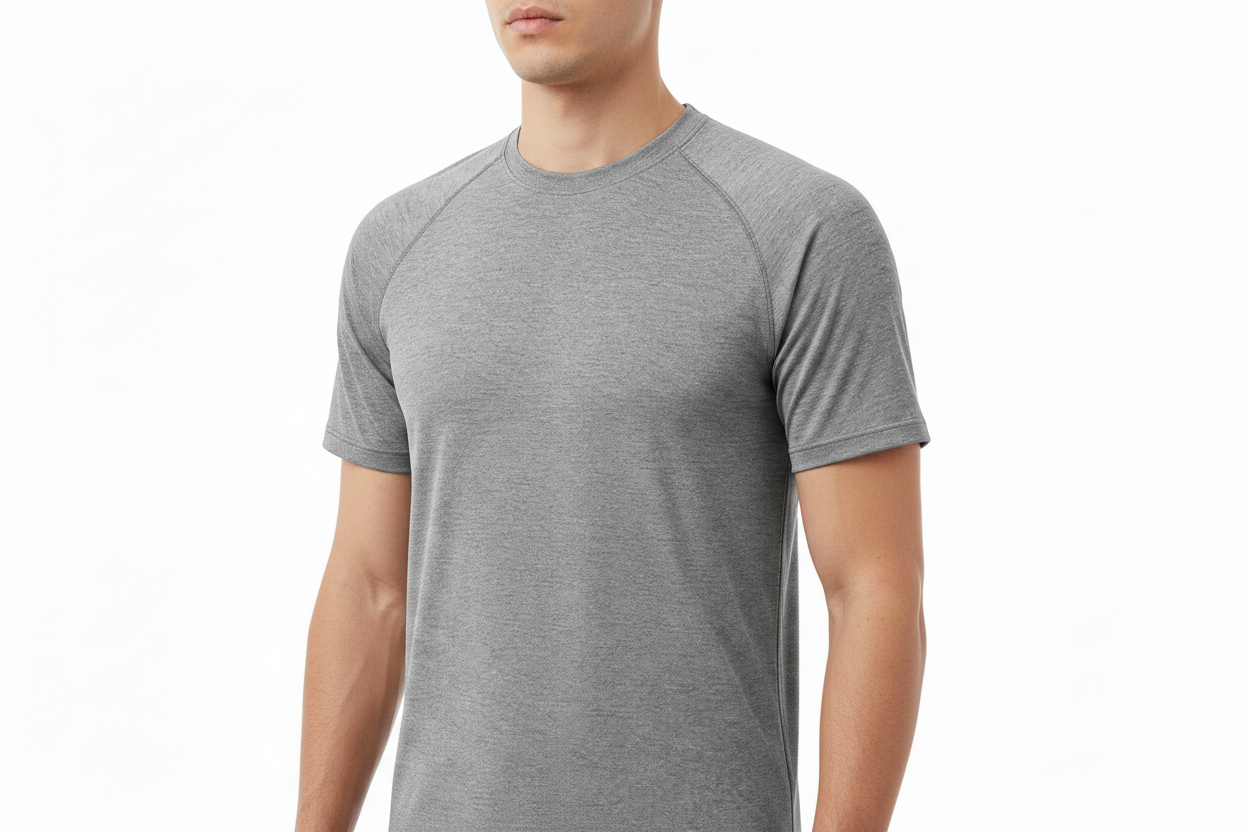 Premium gray athletic t-shirt - moisture wicking tri-blend